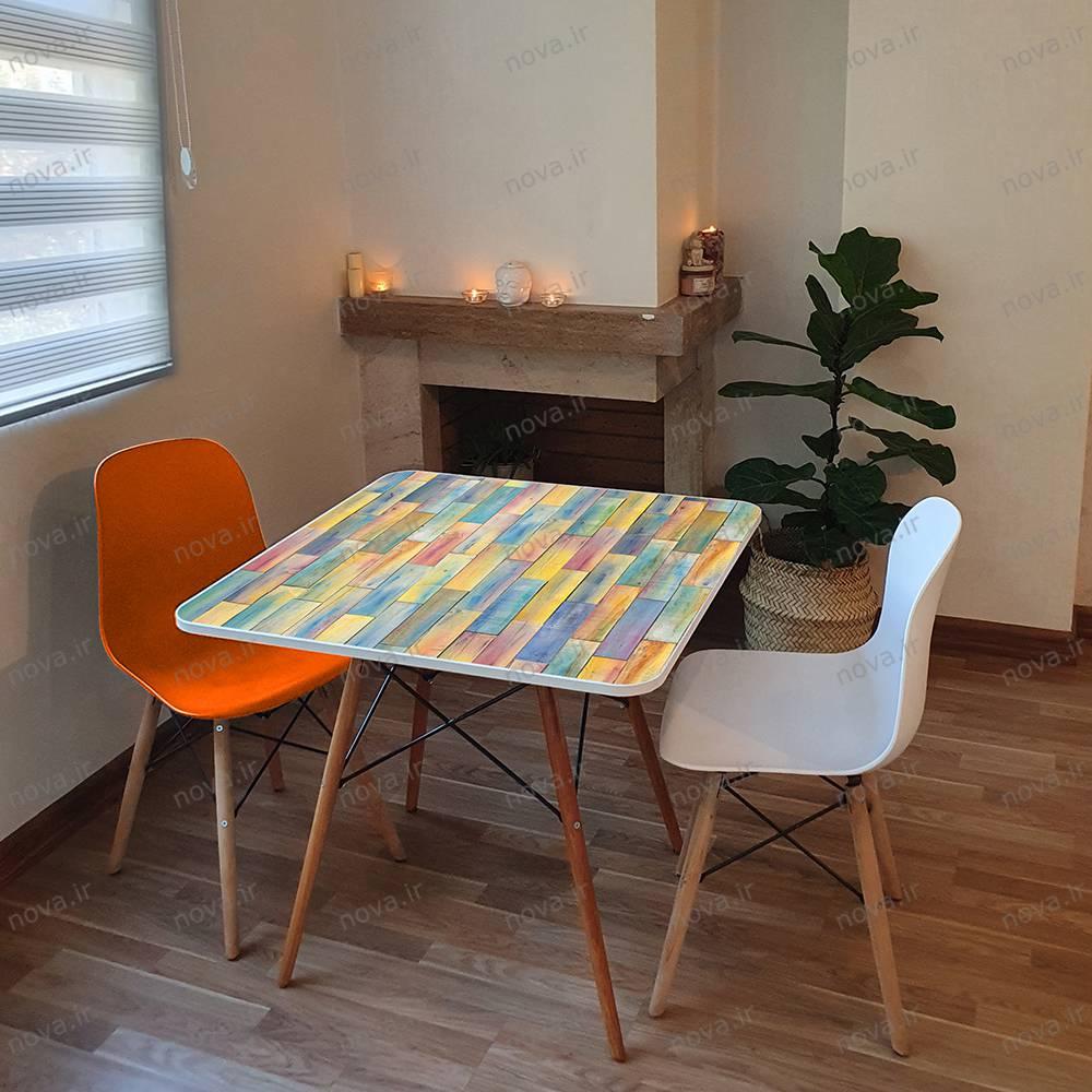 عکس محصول میز تک ناهارخوری مدل ایفلی طرح کالروود کد GLD-15