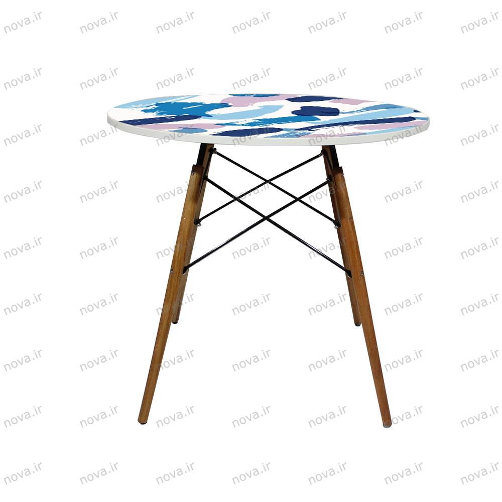 عکس محصول میز تک ناهارخوری مدل ایفلی طرح کالربراش کد GLD-16