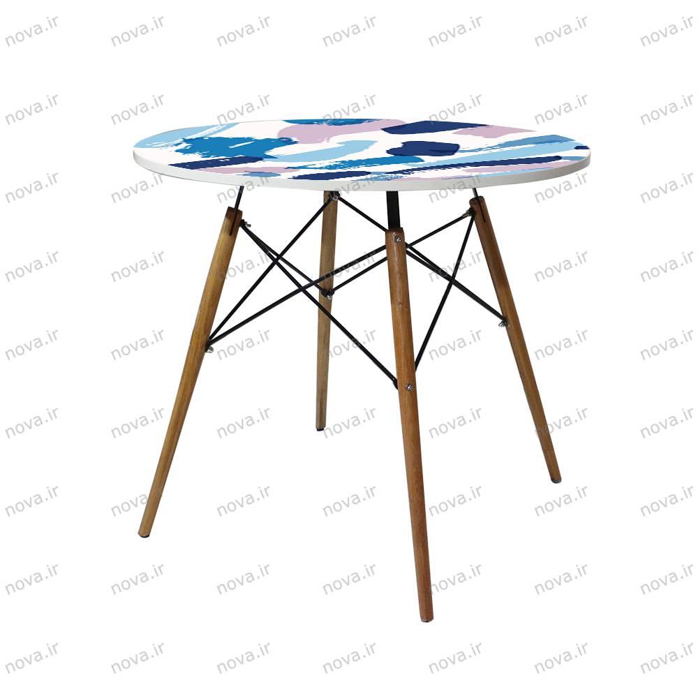 عکس محصول میز تک ناهارخوری مدل ایفلی طرح کالربراش کد GLD-16