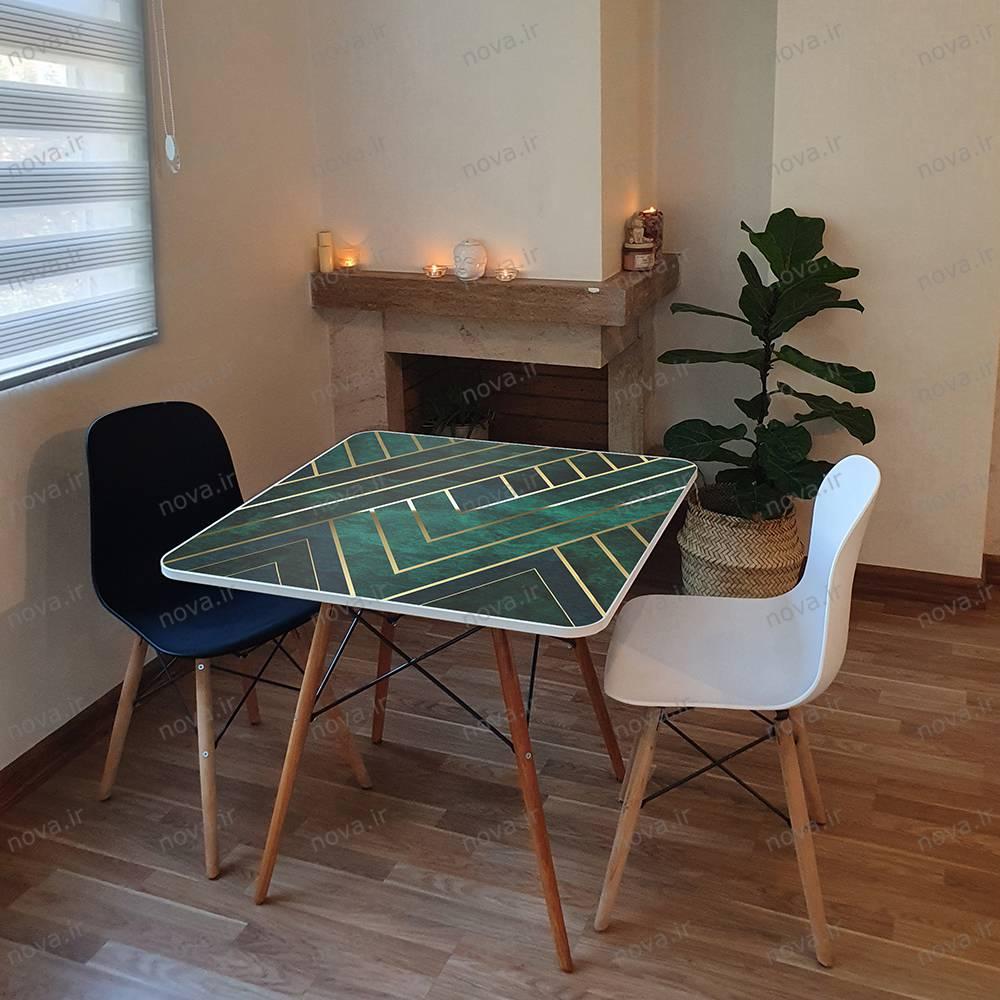عکس محصول میز تک ناهارخوری مدل ایفلی طرح امرالد کد GLD-17