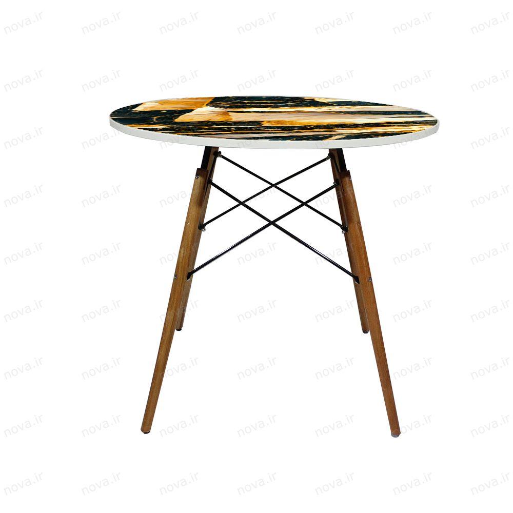 عکس محصول میز تک ناهارخوری مدل ایفلی طرح گلد ماربل کد GLD-18