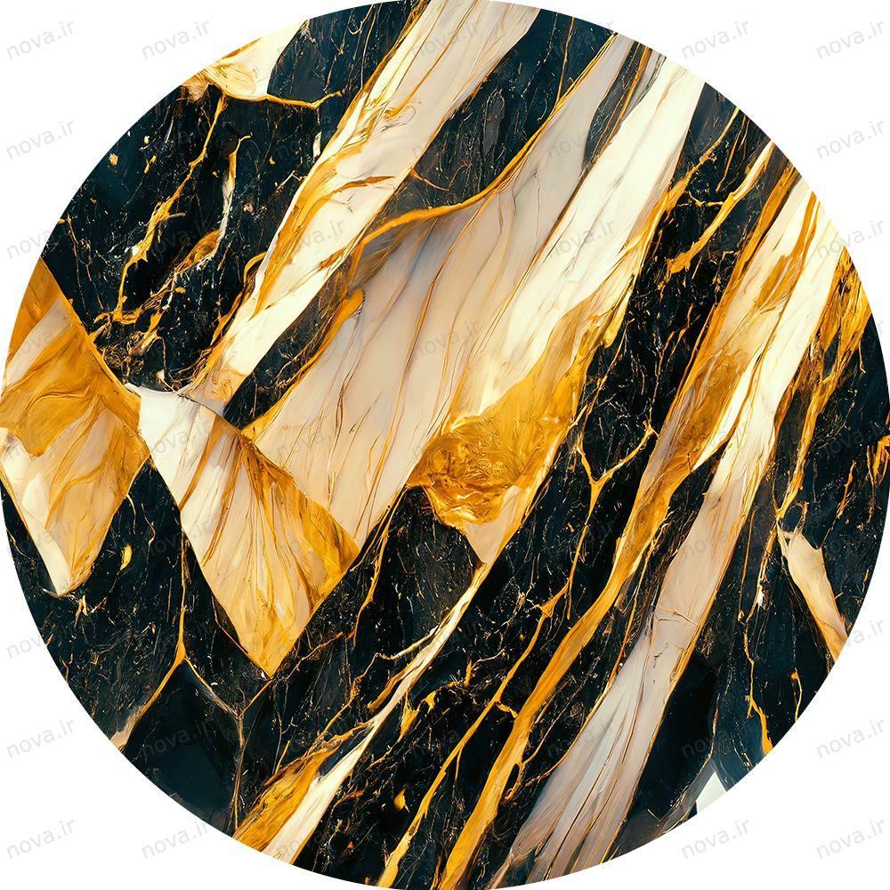 عکس محصول میز تک ناهارخوری مدل ایفلی طرح گلد ماربل کد GLD-18