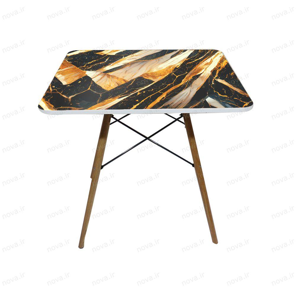 عکس محصول میز تک ناهارخوری مدل ایفلی طرح گلد ماربل کد GLD-18