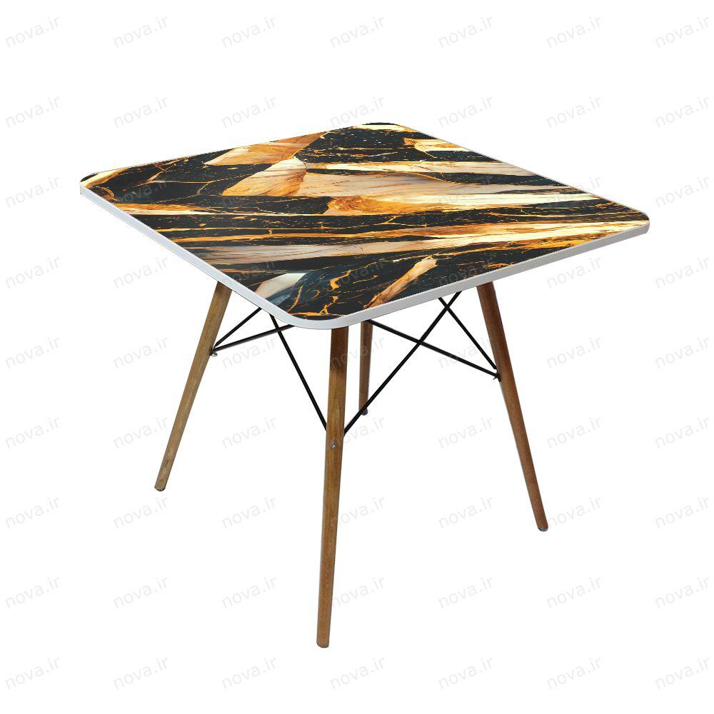 عکس محصول میز تک ناهارخوری مدل ایفلی طرح گلد ماربل کد GLD-18