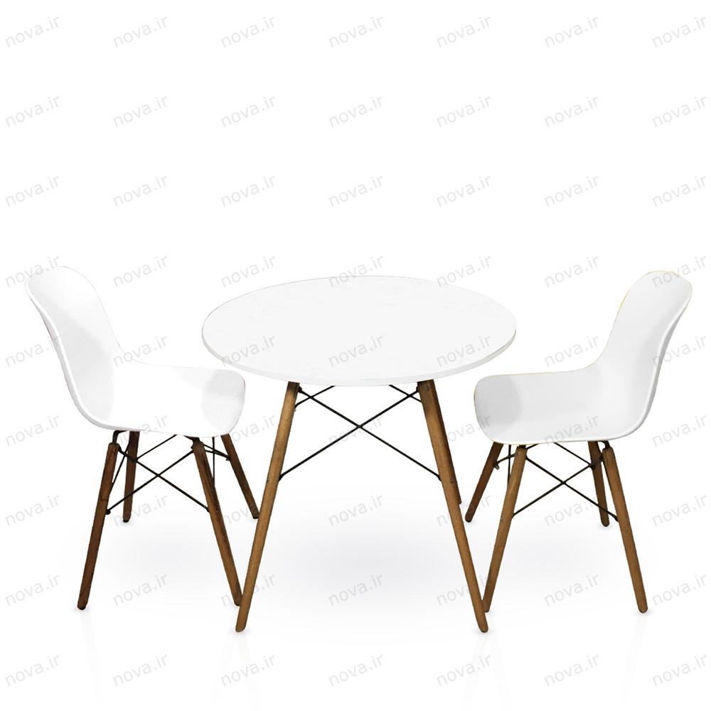 عکس محصول ست میز ناهارخوری گرد 2 نفره صندلی سفید کد SET-01