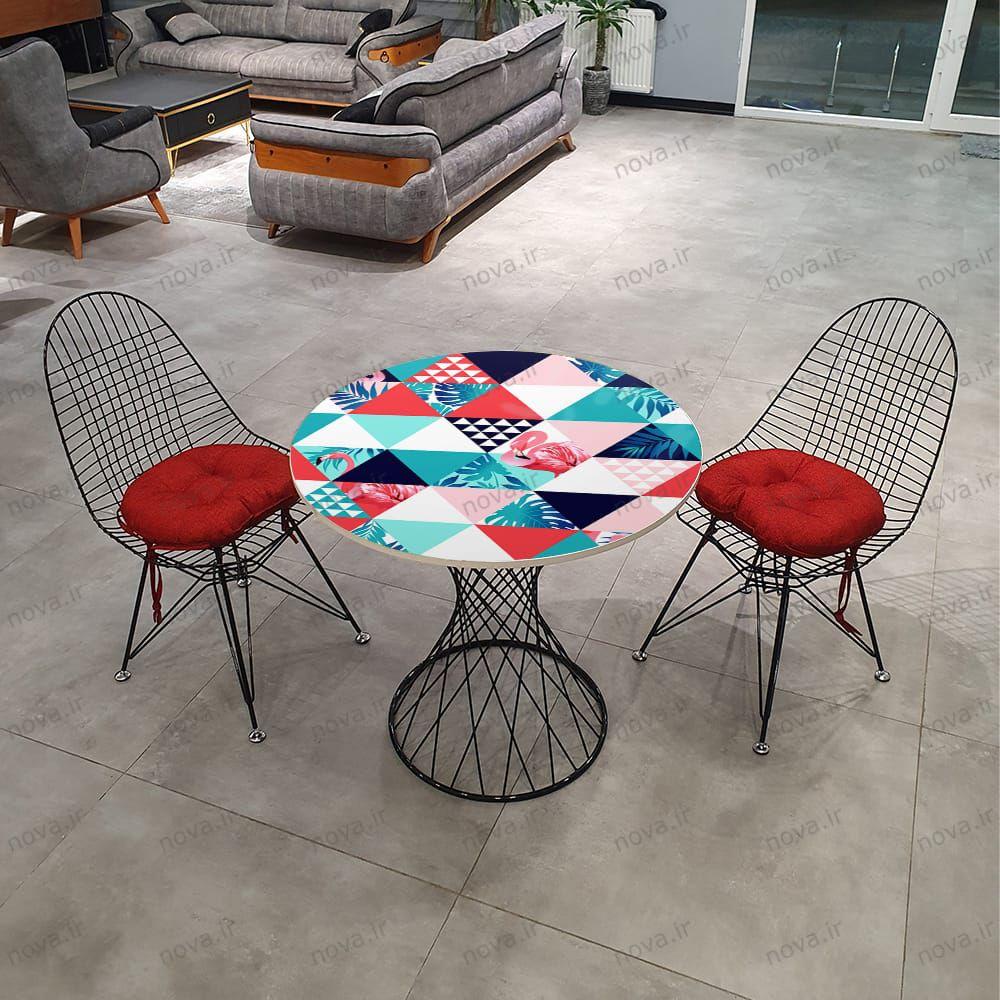 عکس محصول میز ناهارخوری مدل برتویا طرح فلامینگو کد GLD-08