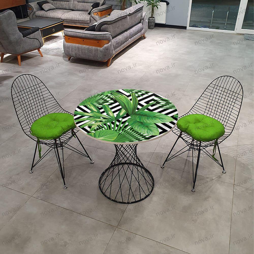 عکس محصول میز ناهارخوری مدل برتویا طرح تروپیکال کد GLD-09