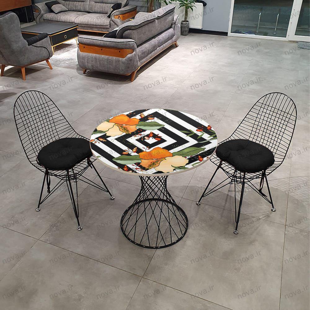 عکس محصول میز ناهارخوری مدل برتویا طرح استوایی کد GLD-11