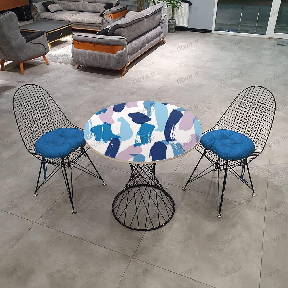 عکس محصول میز ناهارخوری مدل برتویا طرح کالربراش کد GLD-16