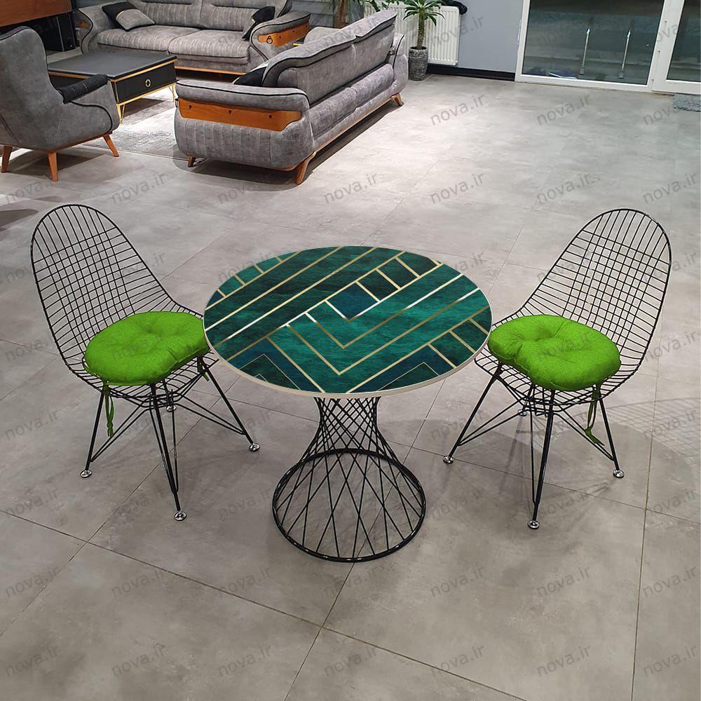 عکس محصول میز ناهارخوری مدل برتویا طرح امرالد کد GLD-17