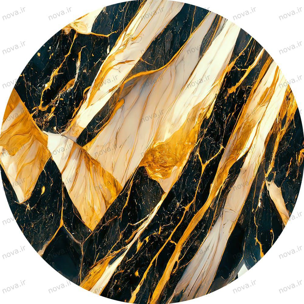 عکس محصول میز ناهارخوری مدل برتویا طرح گلد ماربل کد GLD-18