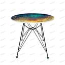 میز ناهار خوری پایه فلزی مدل اسپایدر پرو طرح تکسچر کد GLD-01