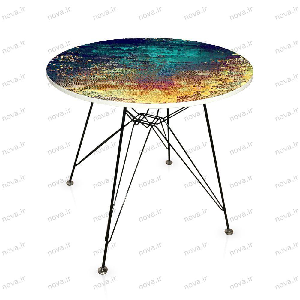 عکس محصول میز ناهار خوری پایه فلزی مدل اسپایدر پرو طرح تکسچر کد GLD-01
