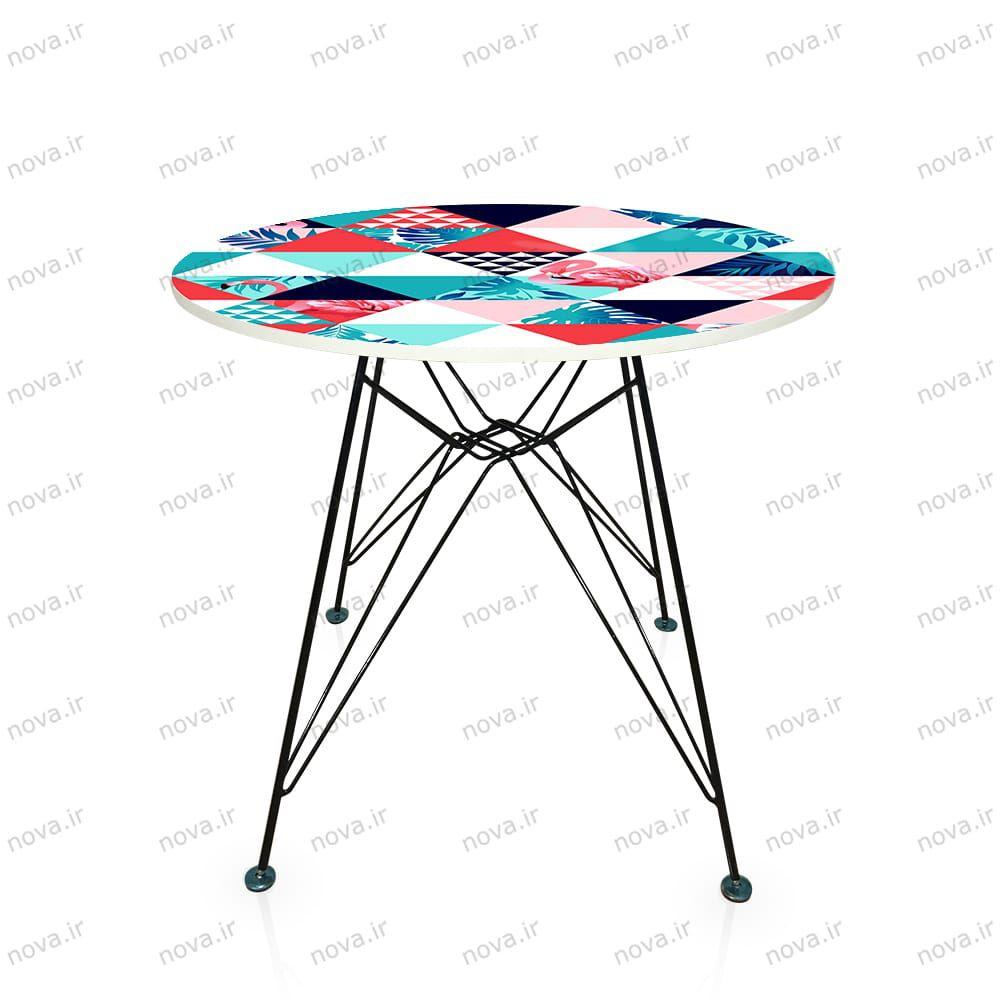 میز ناهار خوری پایه فلزی مدل اسپایدر پرو  طرح فلامینگو کد GLD-08 میز ناهار خوری پایه فلزی مدل اسپایدر پرو  طرح فلامینگو کد GLD-08