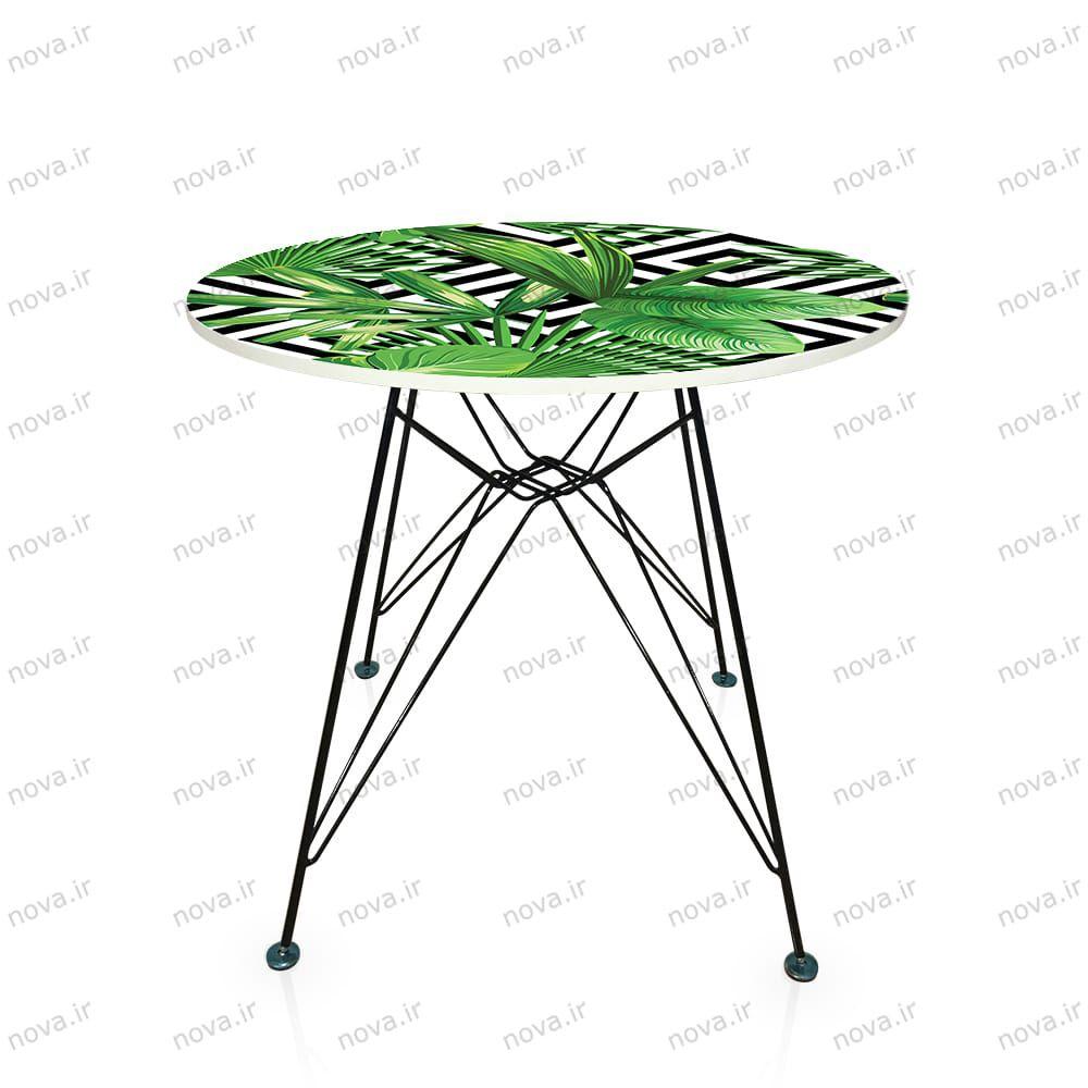 میز ناهار خوری پایه فلزی مدل اسپایدر پرو  طرح تروپیکال کد GLD-09 میز ناهار خوری پایه فلزی مدل اسپایدر پرو  طرح تروپیکال کد GLD-09