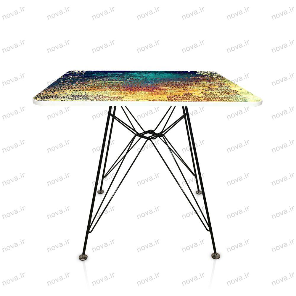 عکس محصول میز ناهار خوری پایه فلزی مدل اسپایدر پرو طرح تکسچر کد GLD-01