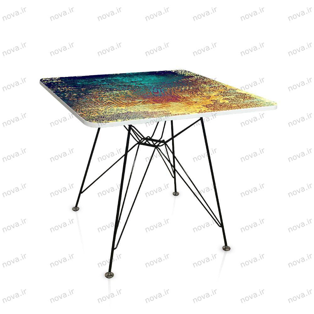 عکس محصول میز ناهار خوری پایه فلزی مدل اسپایدر پرو طرح تکسچر کد GLD-01