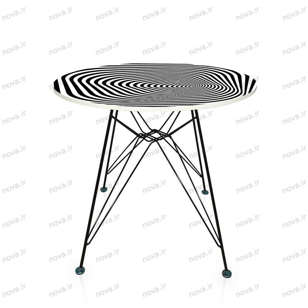 عکس محصول میز ناهار خوری پایه فلزی مدل اسپایدر پرو  طرح اسپیرال کد GLD-10