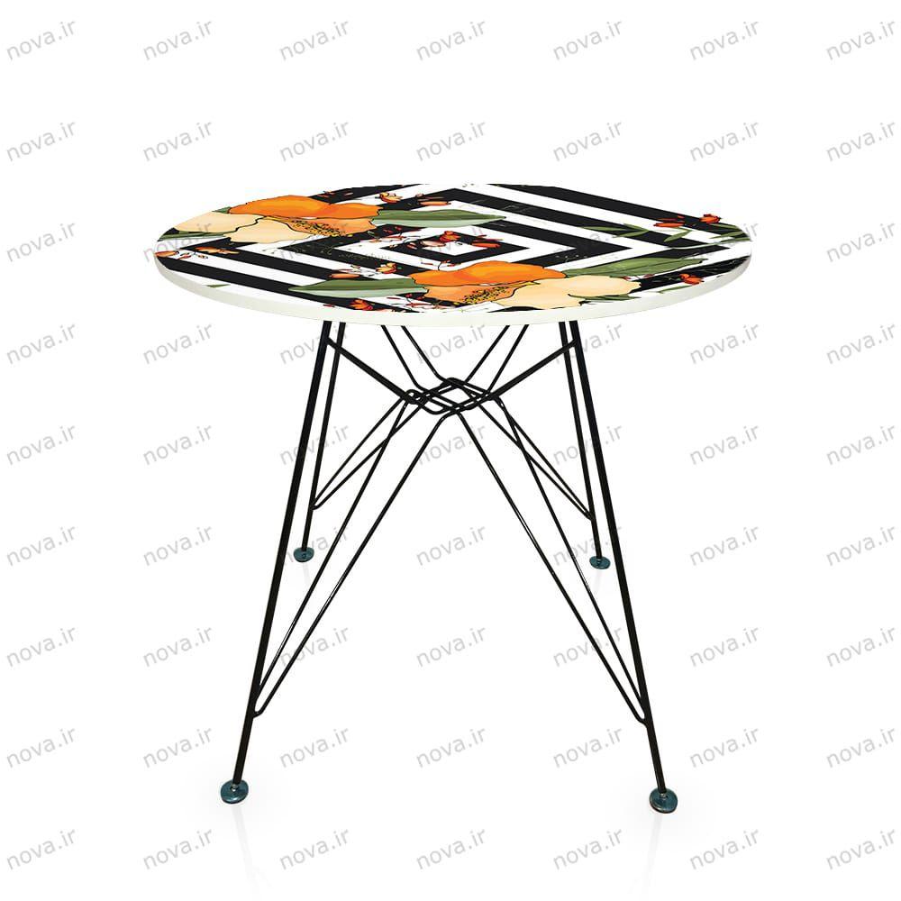 عکس محصول میز ناهار خوری پایه فلزی مدل اسپایدر پرو طرح استوایی کد GLD-11