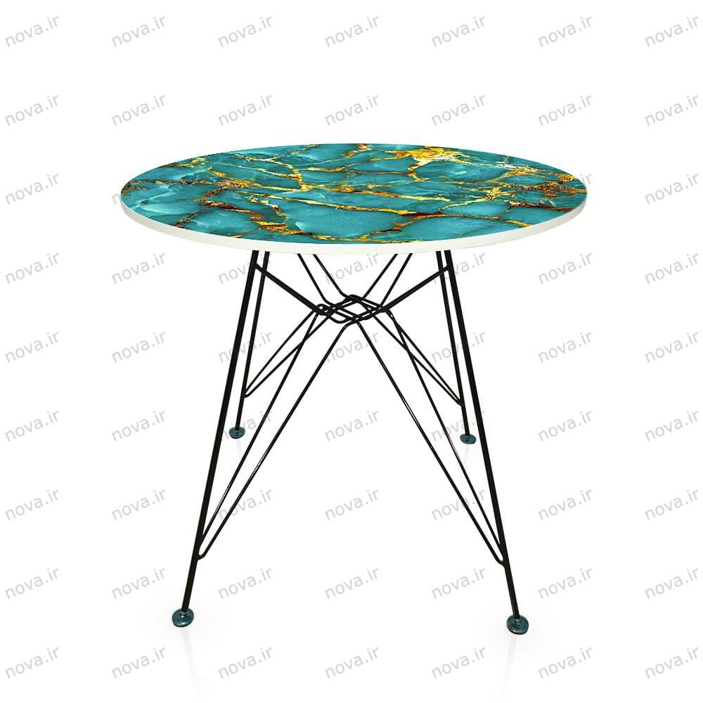 عکس محصول میز ناهار خوری پایه فلزی مدل اسپایدر پرو  طرح بولو ماربل کد GLD-07
