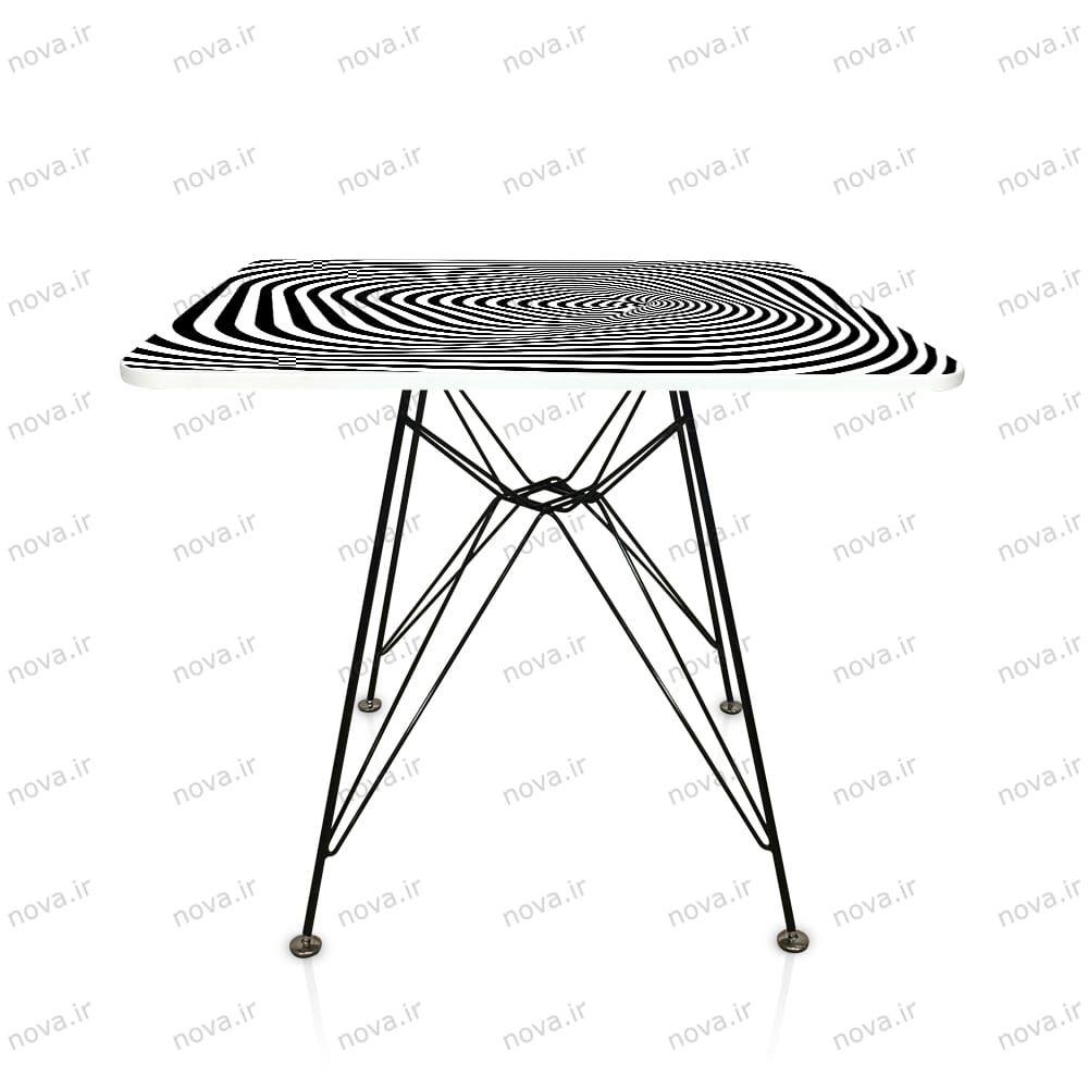 عکس محصول میز ناهار خوری پایه فلزی مدل اسپایدر پرو  طرح اسپیرال کد GLD-10