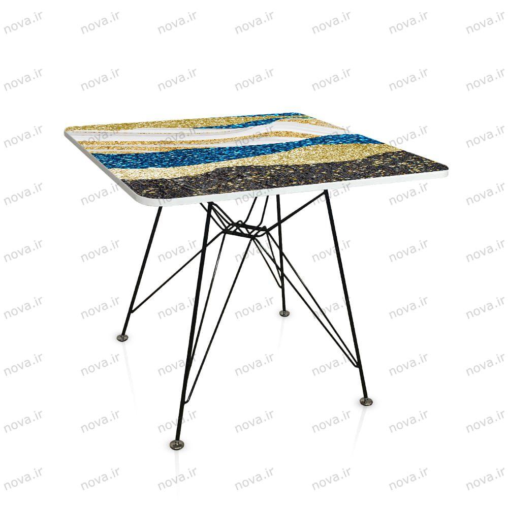 عکس محصول میز ناهار خوری پایه فلزی مدل اسپایدر پرو طرح گیلیتر کد GLD-04