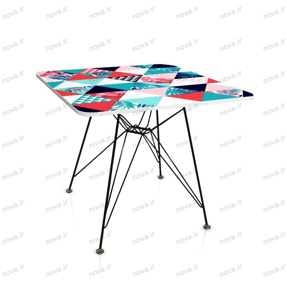 عکس محصول میز ناهار خوری پایه فلزی مدل اسپایدر پرو  طرح فلامینگو کد GLD-08