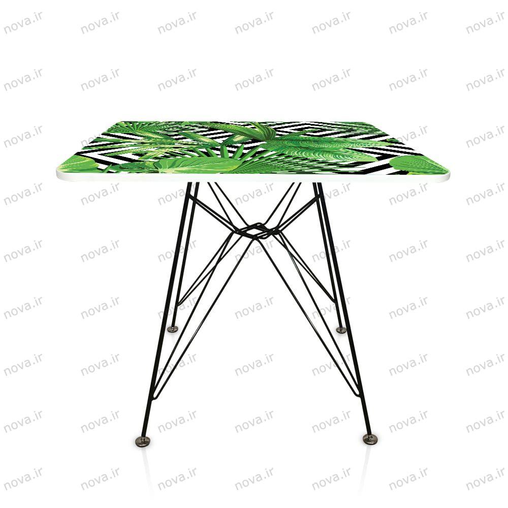 عکس محصول میز ناهار خوری پایه فلزی مدل اسپایدر پرو  طرح تروپیکال کد GLD-09