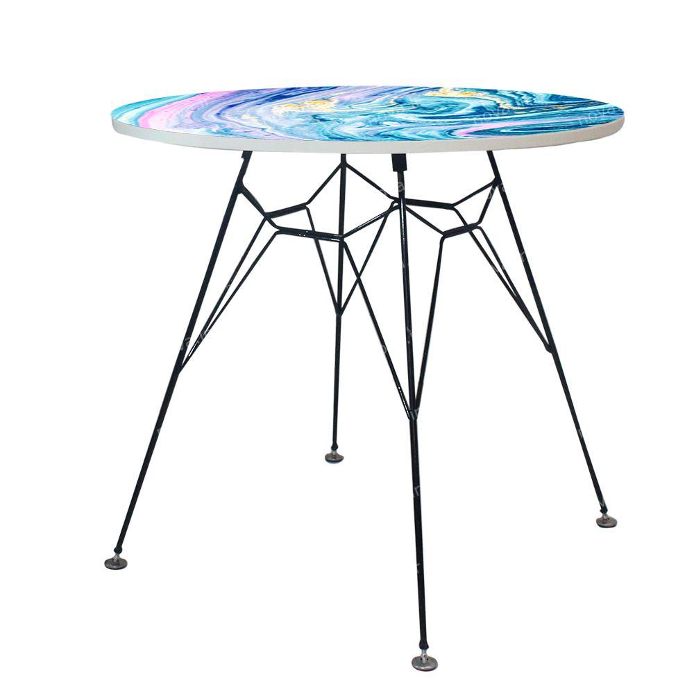 عکس محصول میز تک ناهارخوری مدل اسپایدر طرح واترکالر کد GLD-02