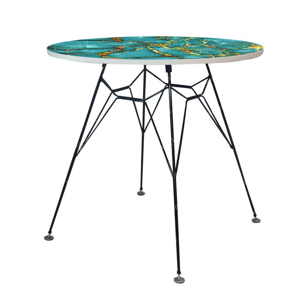 عکس محصول میز ناهارخوری مدل اسپایدر طرح بولو ماربل کد GLD-07