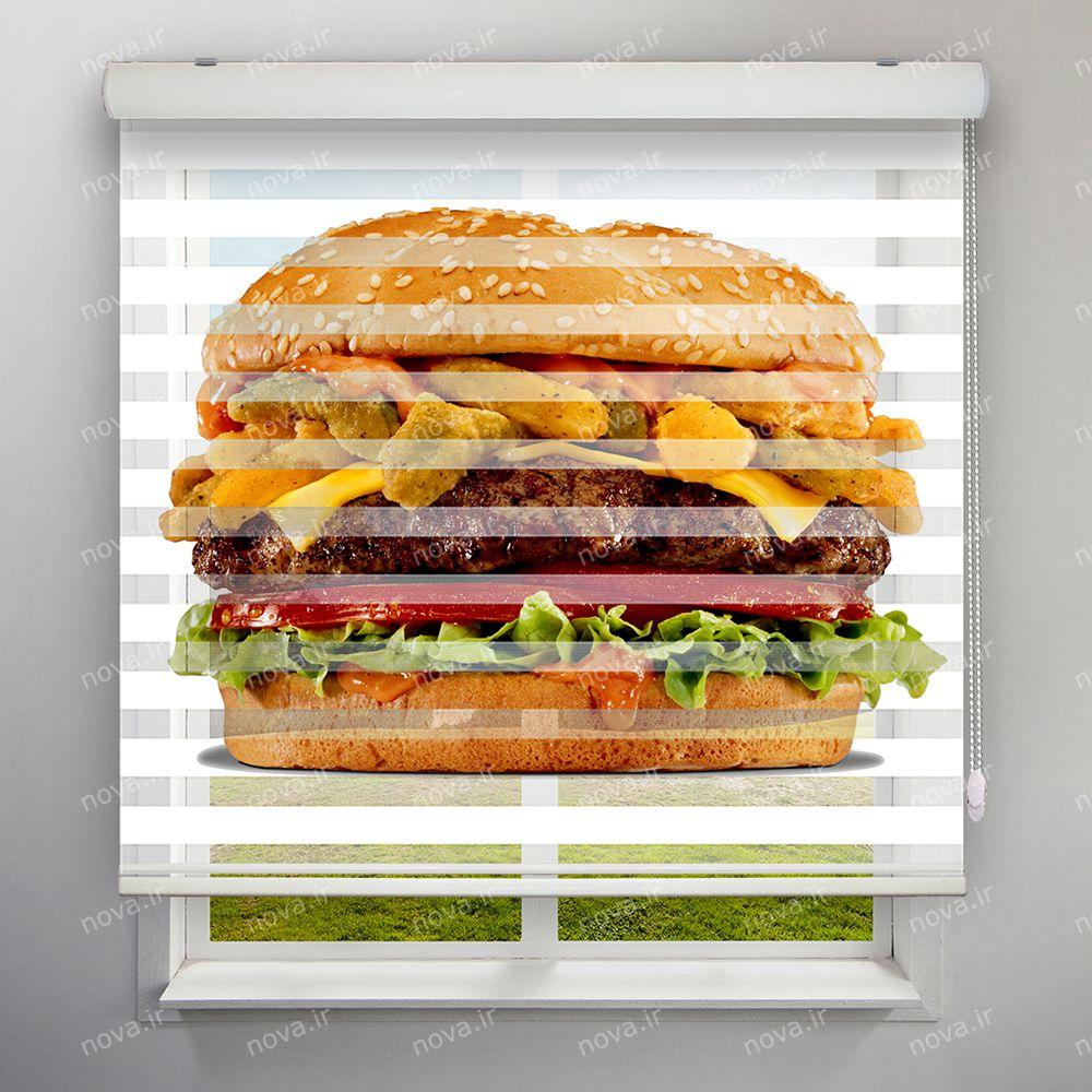 عکس محصول پرده زبرا تصویری طرح همبرگر کد FOD-01