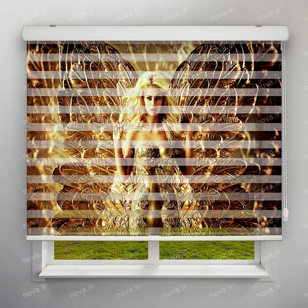عکس محصول پرده زبرا تصویری طرح سه بعدی فرشته طلایی کد TRD-07