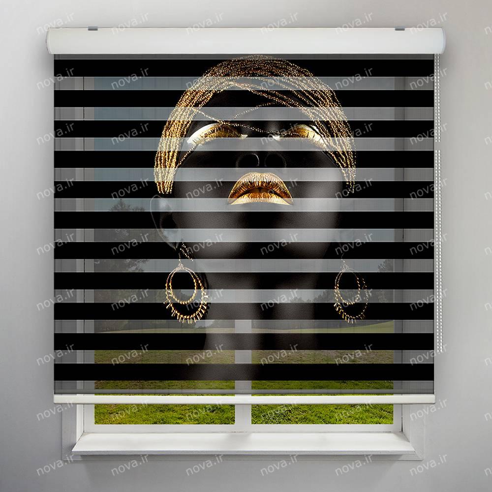 عکس محصول پرده زبرا تصویری طرح چهره دختر آفریقایی کد FCE-12