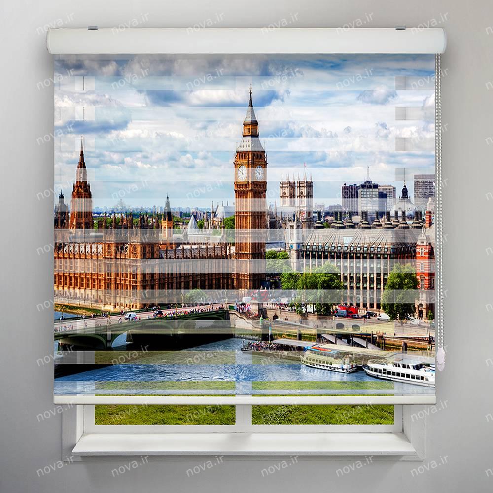 عکس محصول پرده زبرا تصویری طرح شهر لندن برج ساعت کد CIT-12