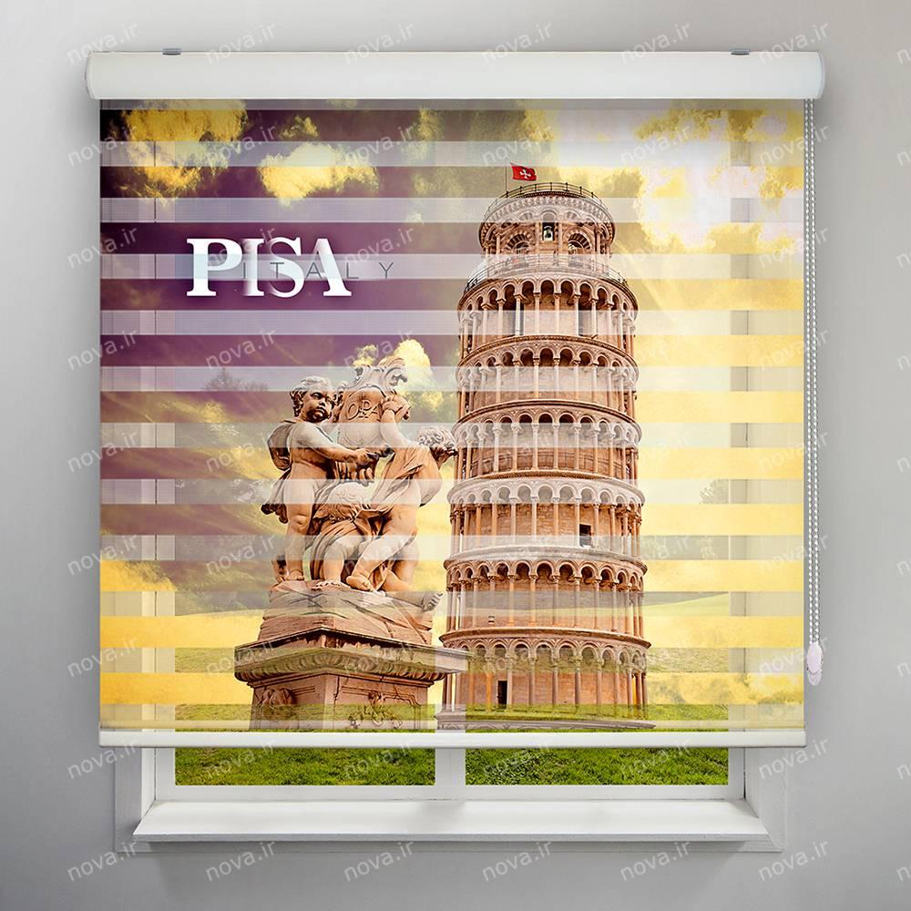 پرده زبرا تصویری طرح شهر روم برج پیزا کد CIT-13