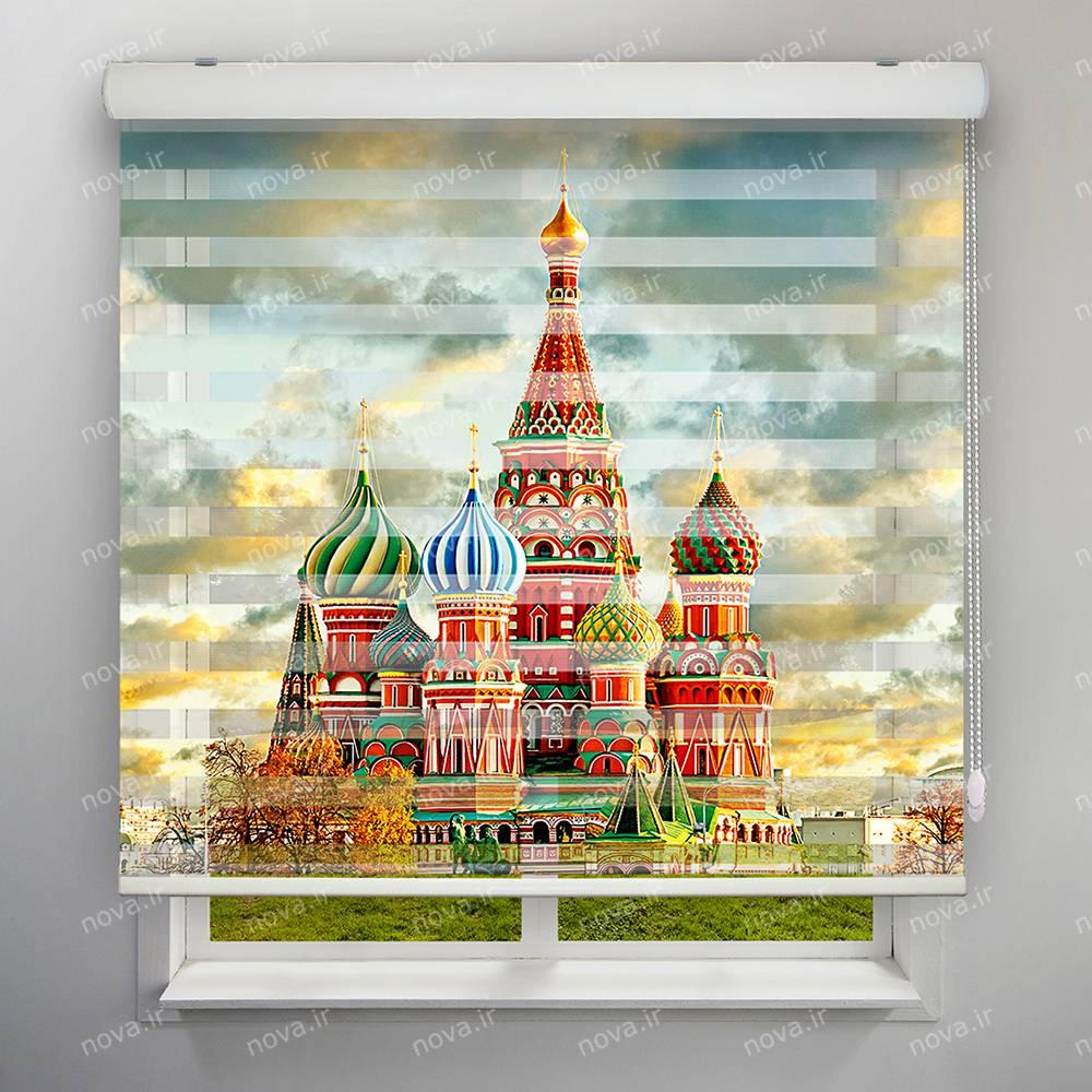 پرده زبرا تصویری طرح شهر مسکو کلیسا سنت باسیل کد CIT-14