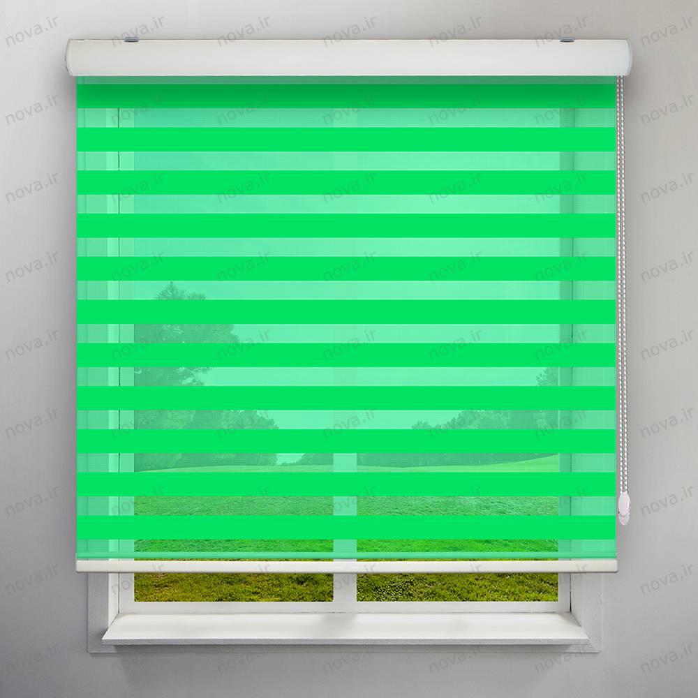 عکس محصول پرده زبرا تک رنگ سبز کد COL-09