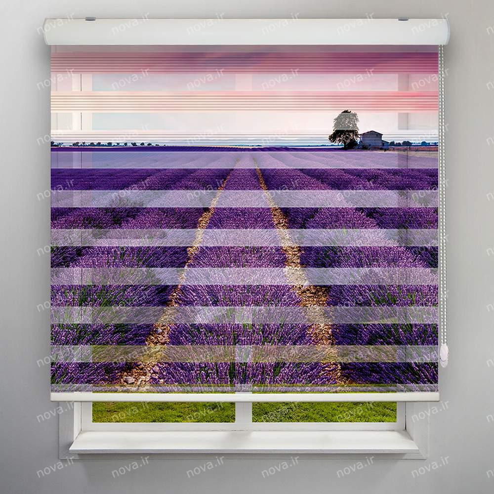 عکس محصول پرده زبرا پلیسه تصویری طرح طبیعت مزرعه لاوندر کد NAT-10