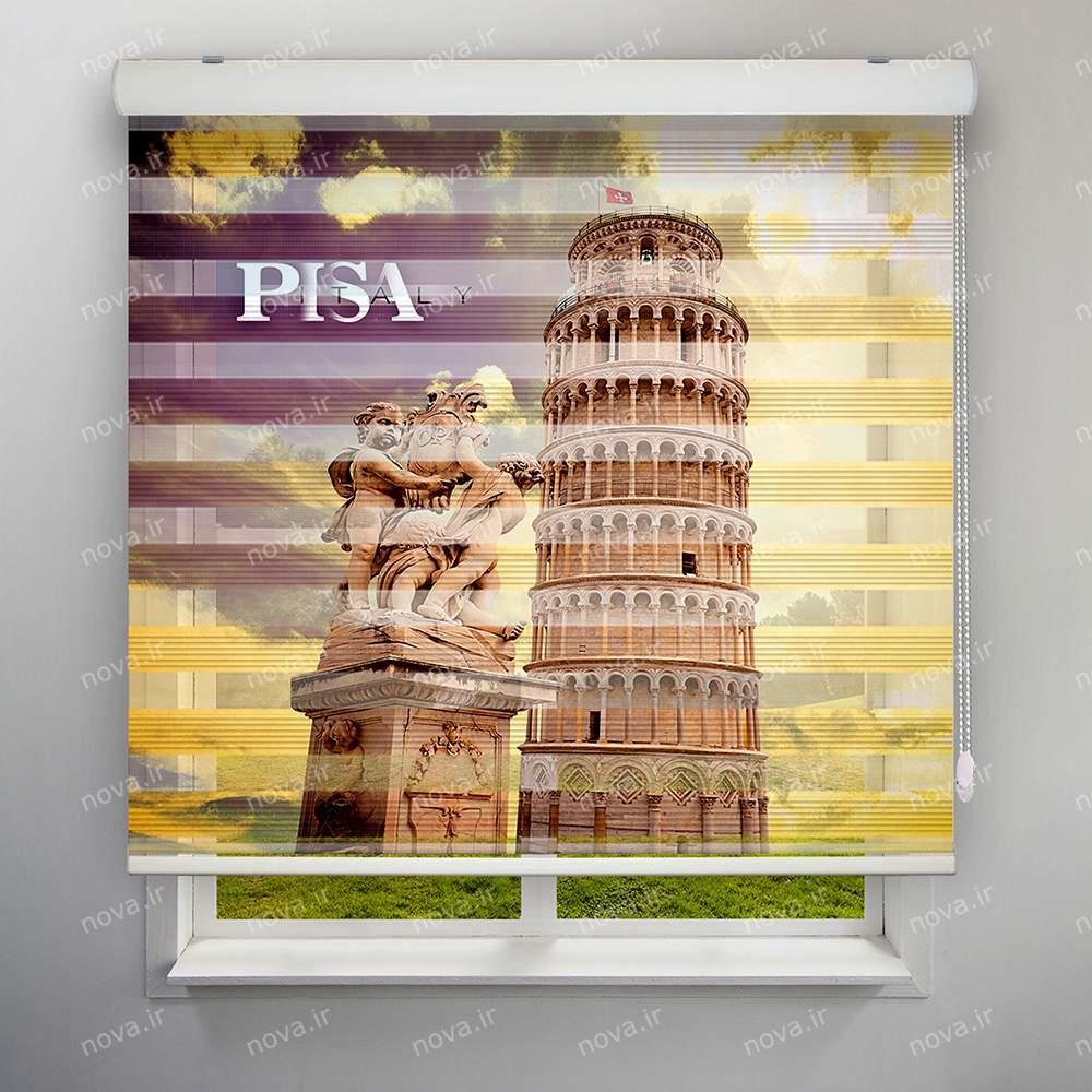 پرده زبرا پلیسه تصویری طرح شهر روم برج پیزا کد CIT-13