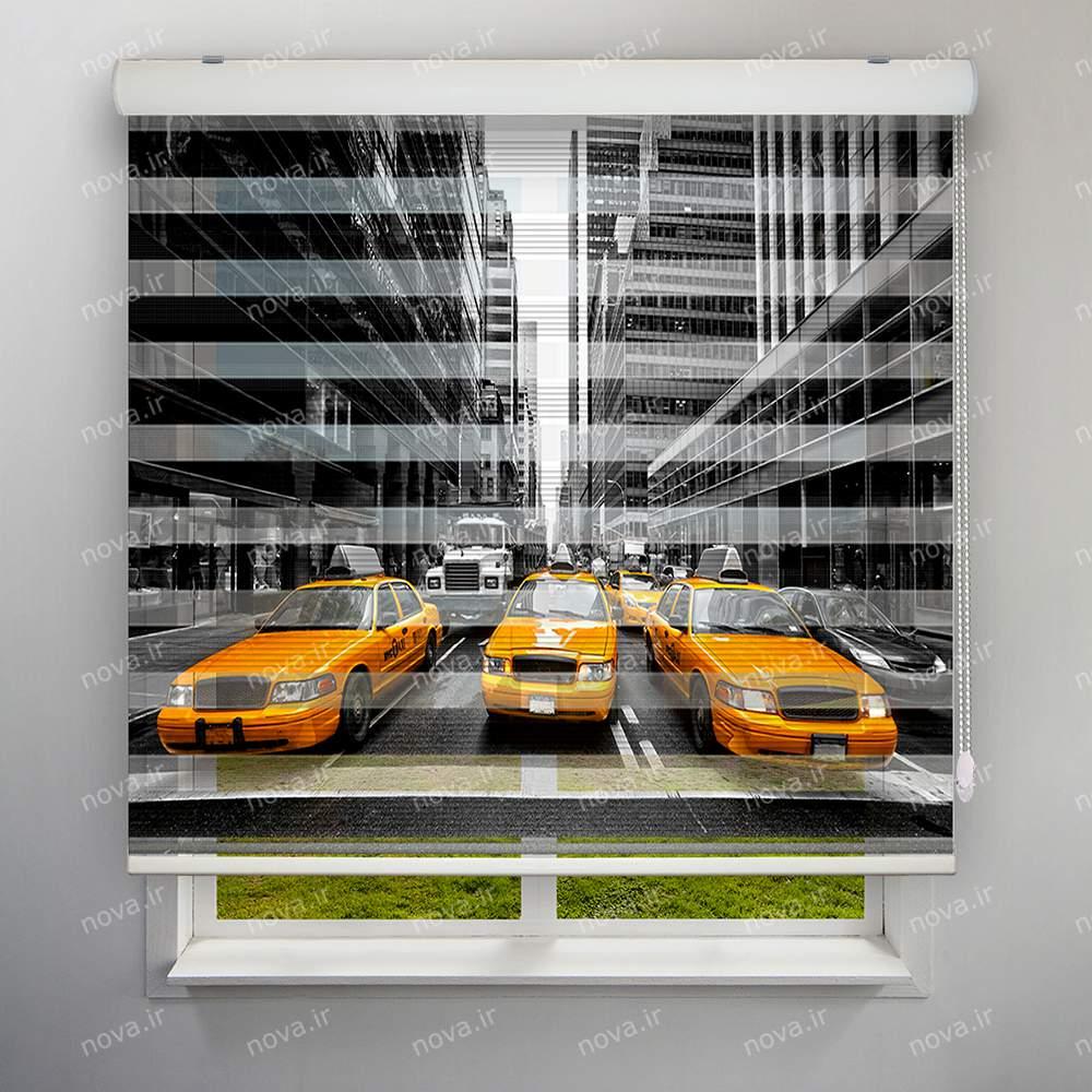 عکس محصول پرده زبرا پلیسه تصویری طرح شهر تاکسی زرد کد CIT-06