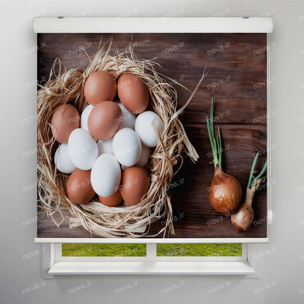 عکس محصول پرده شید تصویری طرح تخم مرغ کد FOD-16