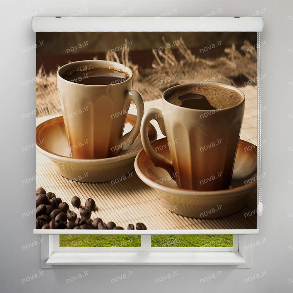 عکس محصول پرده شید تصویری طرح قهوه کد FOD-04