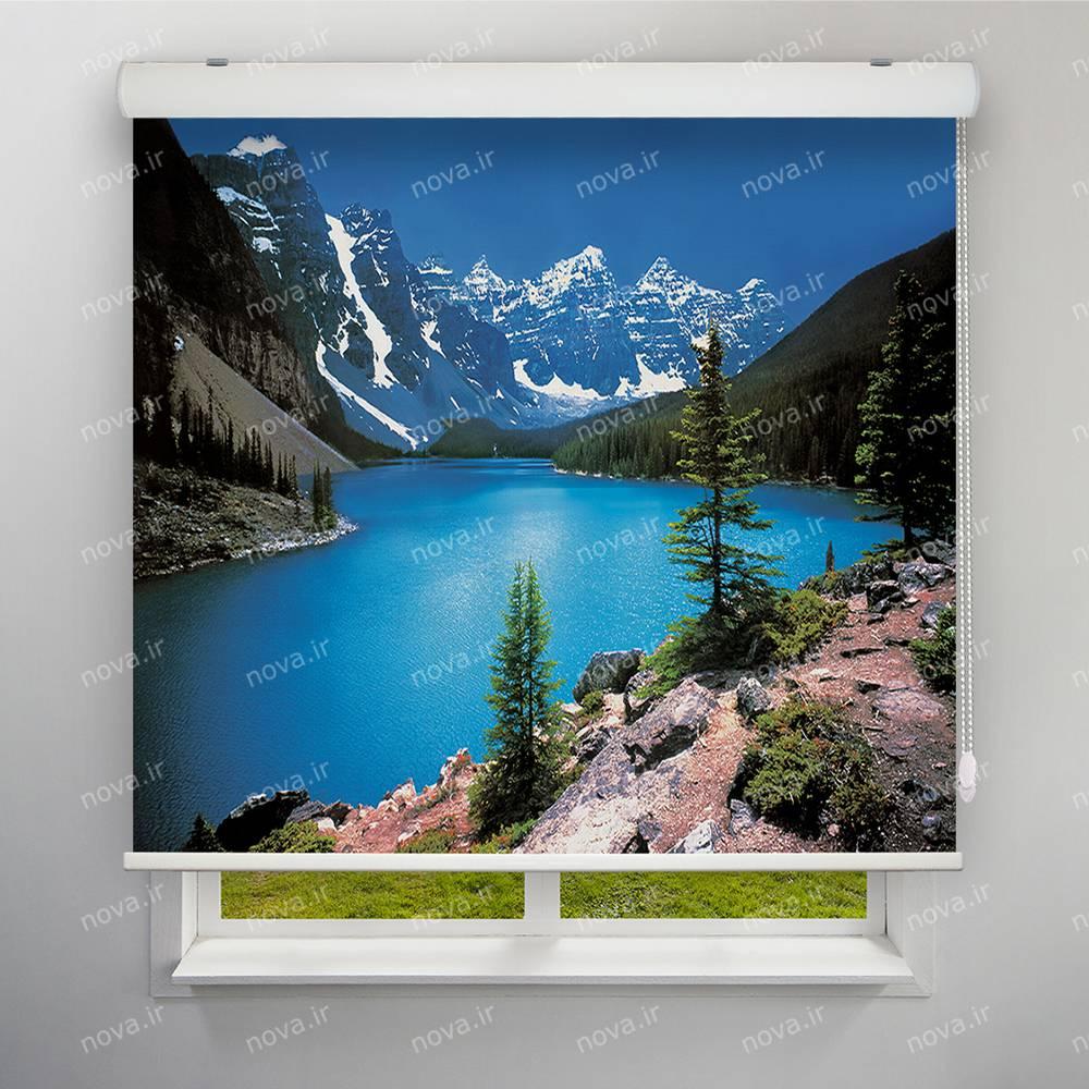 عکس محصول پرده شید تصویری طرح طبیعت کوه و دریاچه کد NAT-01