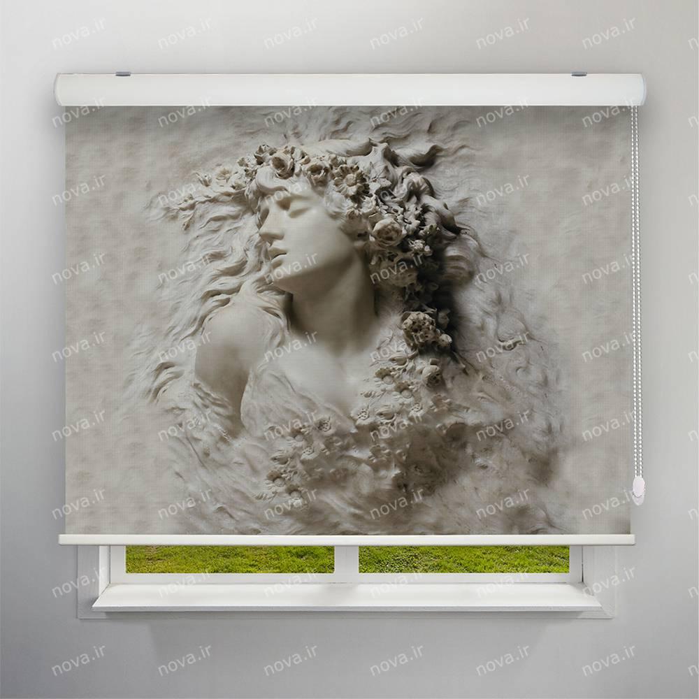 پرده شید تصویری طرح سه بعدی فرشته سنگی کد TRD-16