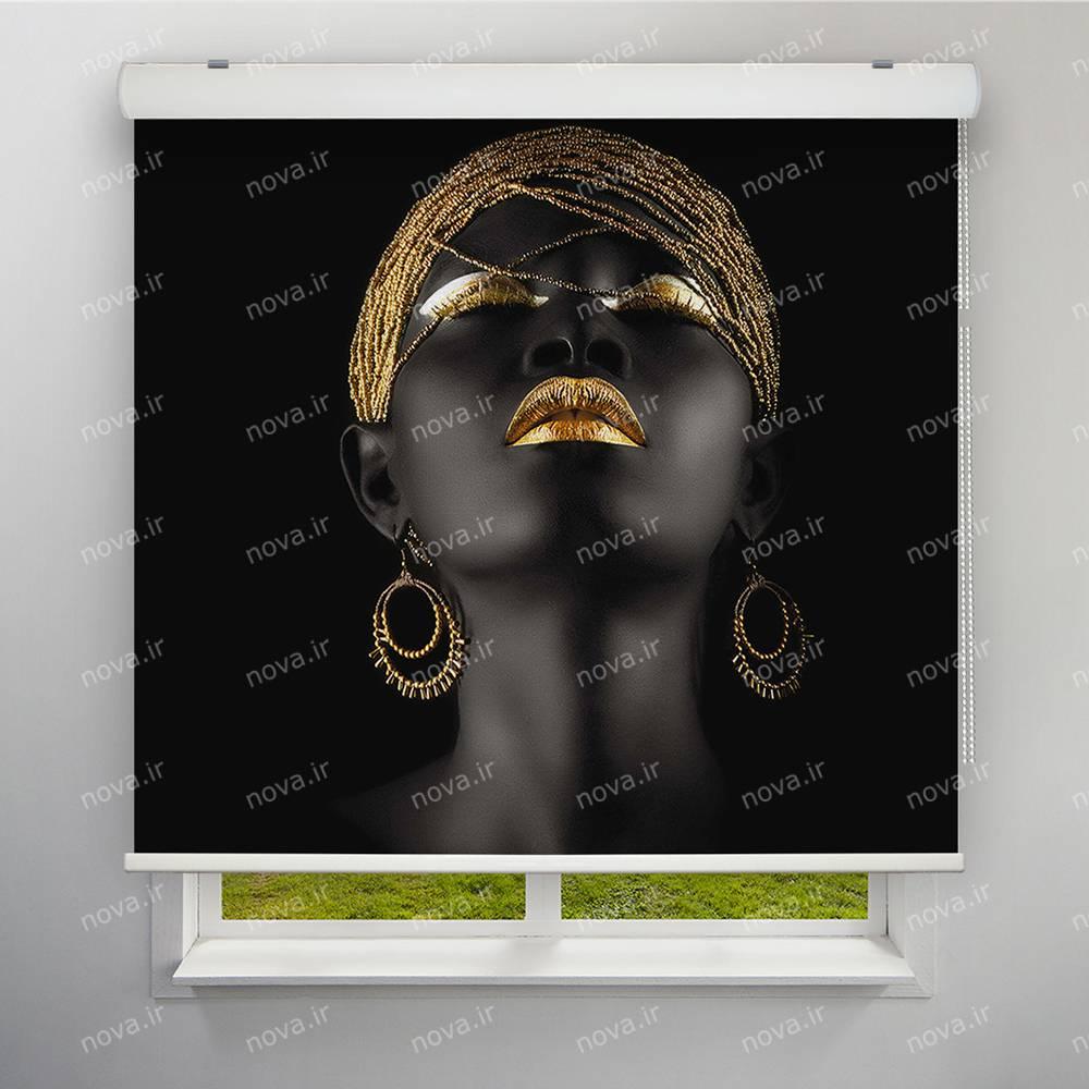عکس محصول پرده شید تصویری طرح چهره دختر آفریقایی کد FCE-12