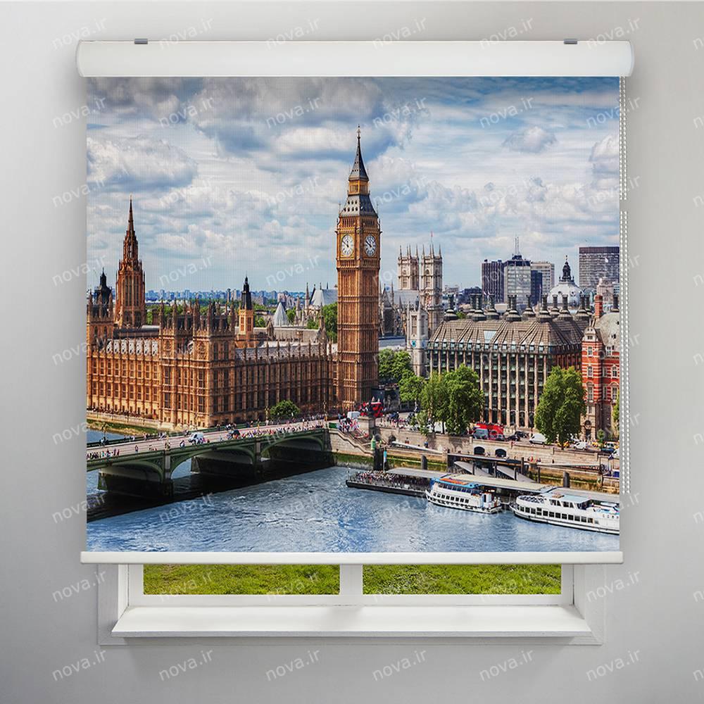 عکس محصول پرده شید تصویری طرح شهر لندن برج ساعت کد CIT-12