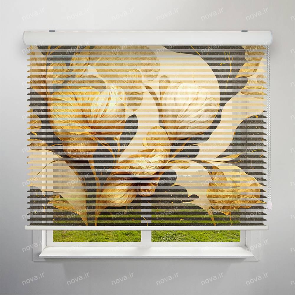 عکس محصول پرده سیلوئت تصویری طرح 4K گل طلایی کد FLW-01