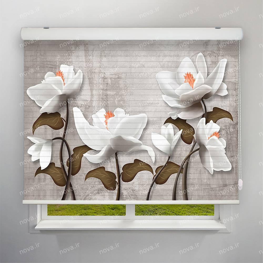عکس محصول پرده سیلوئت تصویری طرح 3D گلهای زیبا کد FLW-23