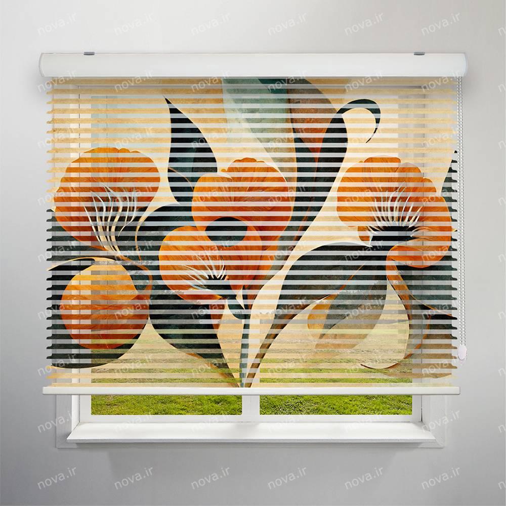 عکس محصول پرده سیلوئت تصویری طرح 4K گل نارنجی کد FLW-07