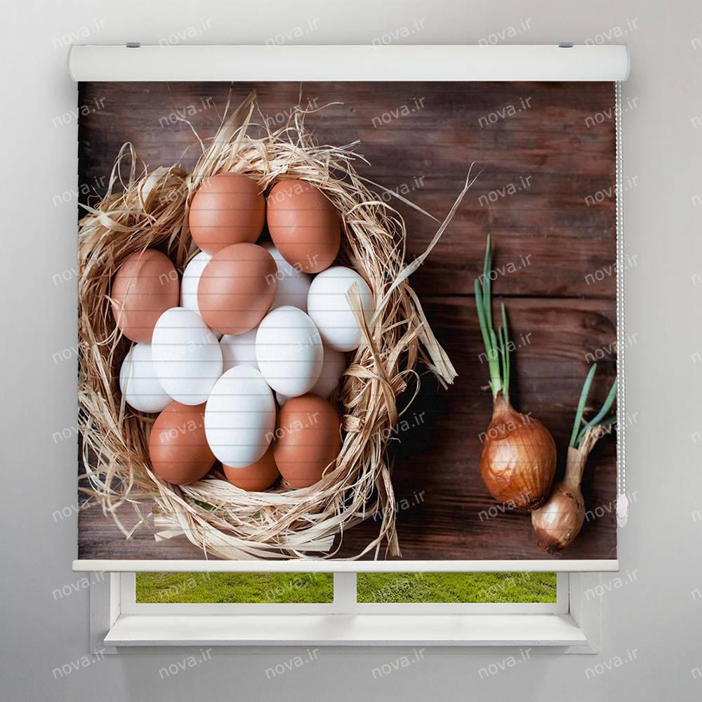 عکس محصول پرده سیلوئت تصویری طرح تخم مرغ کد FOD-16